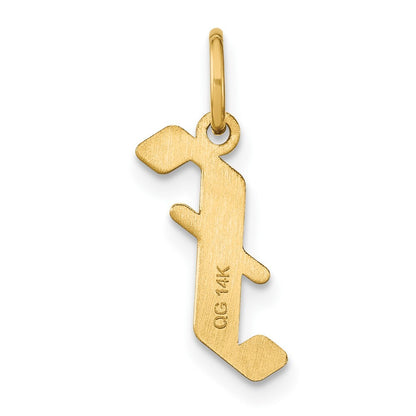 14k Yellow Gold Letter F Initial Pendant for Women