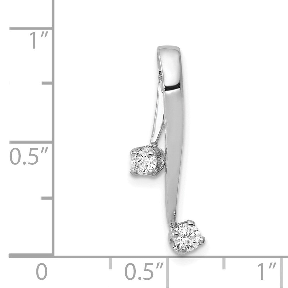14k White Gold AA 2-3.0mm Diamond Chain Slide Pendant for Women