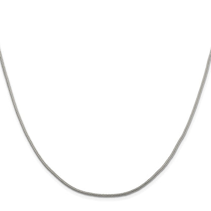 Sterling Silver Rhodium-plated 1.25mm Diamond-cut Round Franco Chain