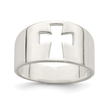 Sterling Silver Cross Cutout Ring Size 8