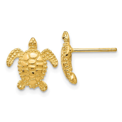 14k Yellow Gold Sea Turtle Earring