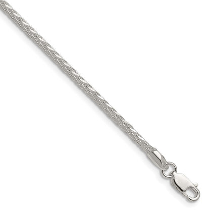 Sterling Silver 2.5mm 8 Sided Diamond-Cut Double Spiga Chain Necklace