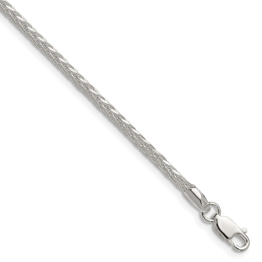 Sterling Silver 2.5mm 8 Sided Diamond-Cut Double Spiga Chain Necklace