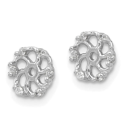 14k White Gold AA Diamond Earring Jacket