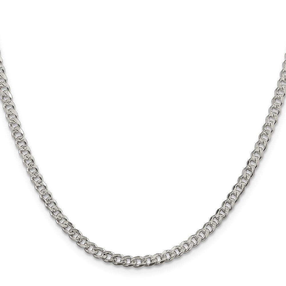 Sterling Silver 3.8mm Pav� Curb Chain