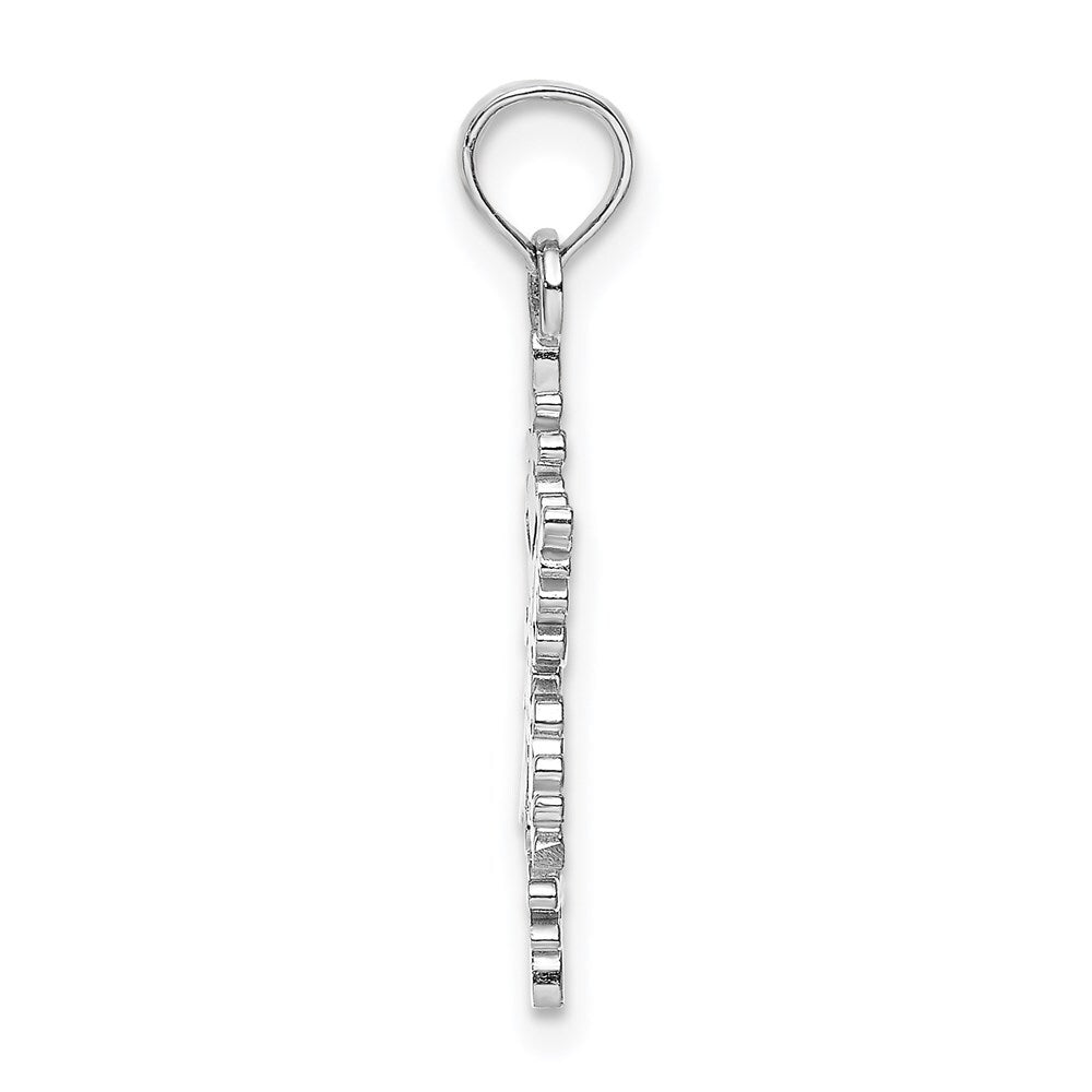 14k White Gold Polished Snowflake Charm Pendant for Women