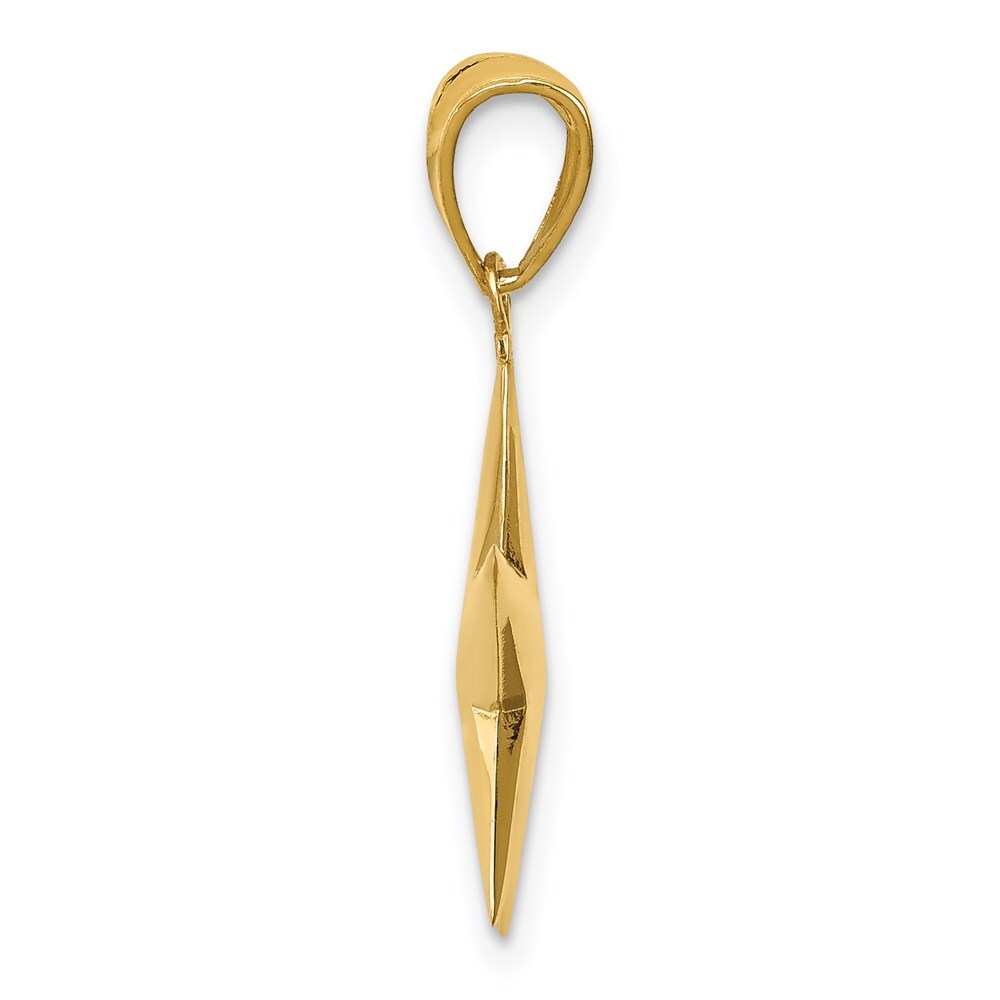 14k Yellow Gold Polished 3-D Star Pendant for Women