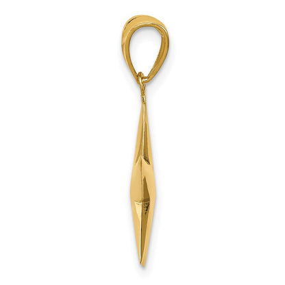 14k Yellow Gold Polished 3-D Star Pendant for Women