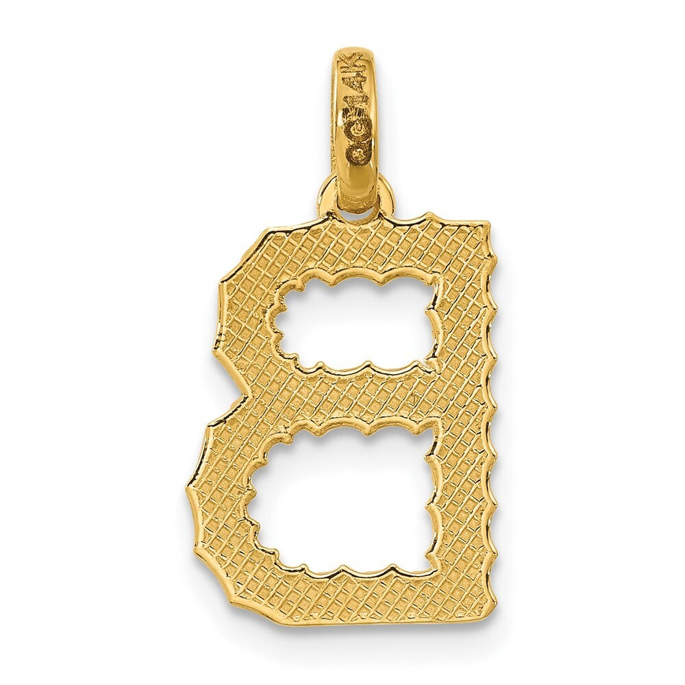 14k Yellow Gold Fancy Twist Letter B Pendant for Women