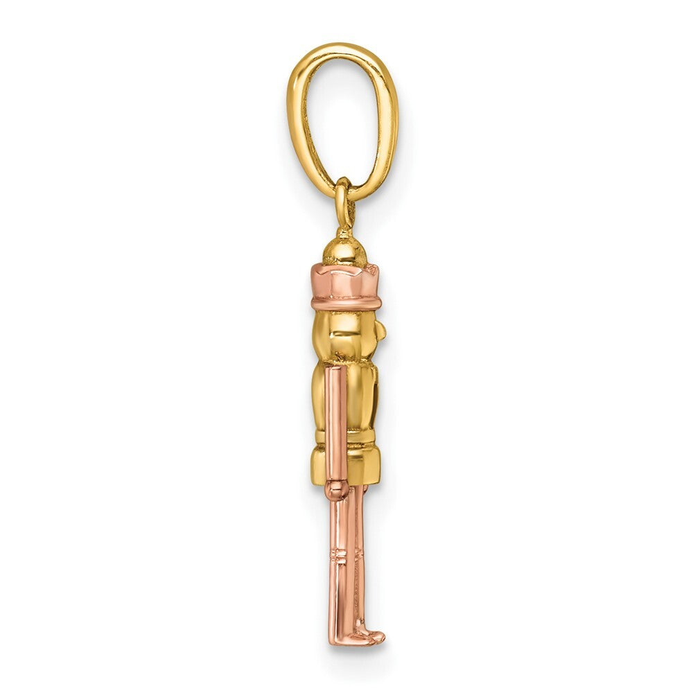 14k Yellow Gold with Rose-plating Polished Nut Cracker Charm