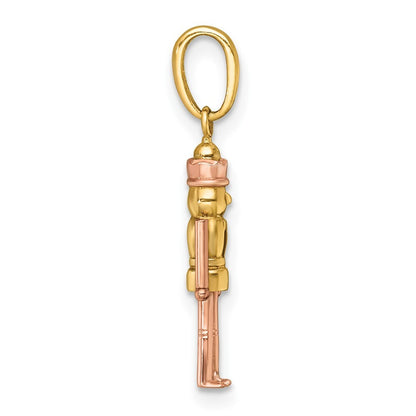 14k Yellow Gold with Rose-plating Polished Nut Cracker Charm