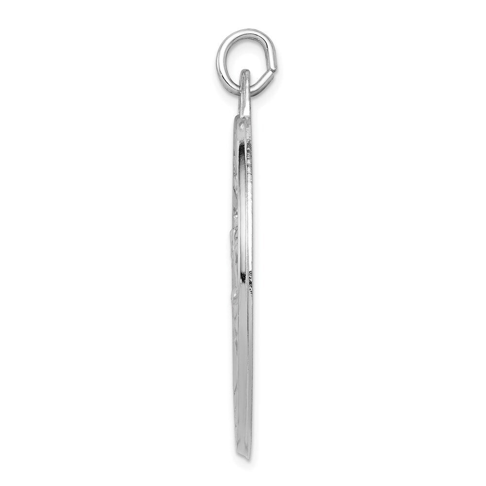 Sterling Silver Rhodium-plated Saint Christopher Medal Pendant