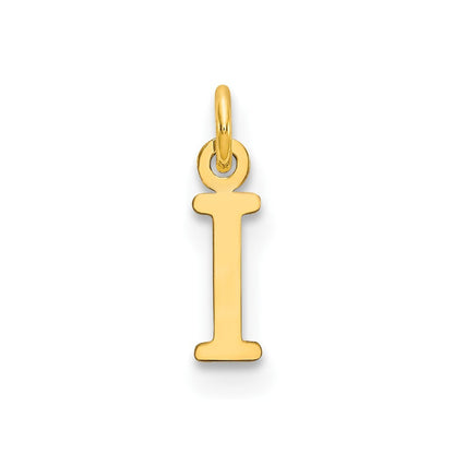 14k Yellow Gold Cutout Letter I Initial Pendant for Women