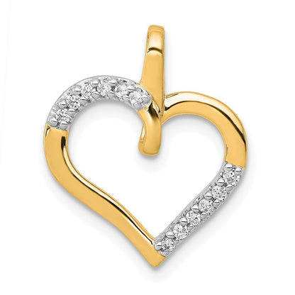 14k Yellow Gold 1/10ct. Diamond Heart Pendant for Women