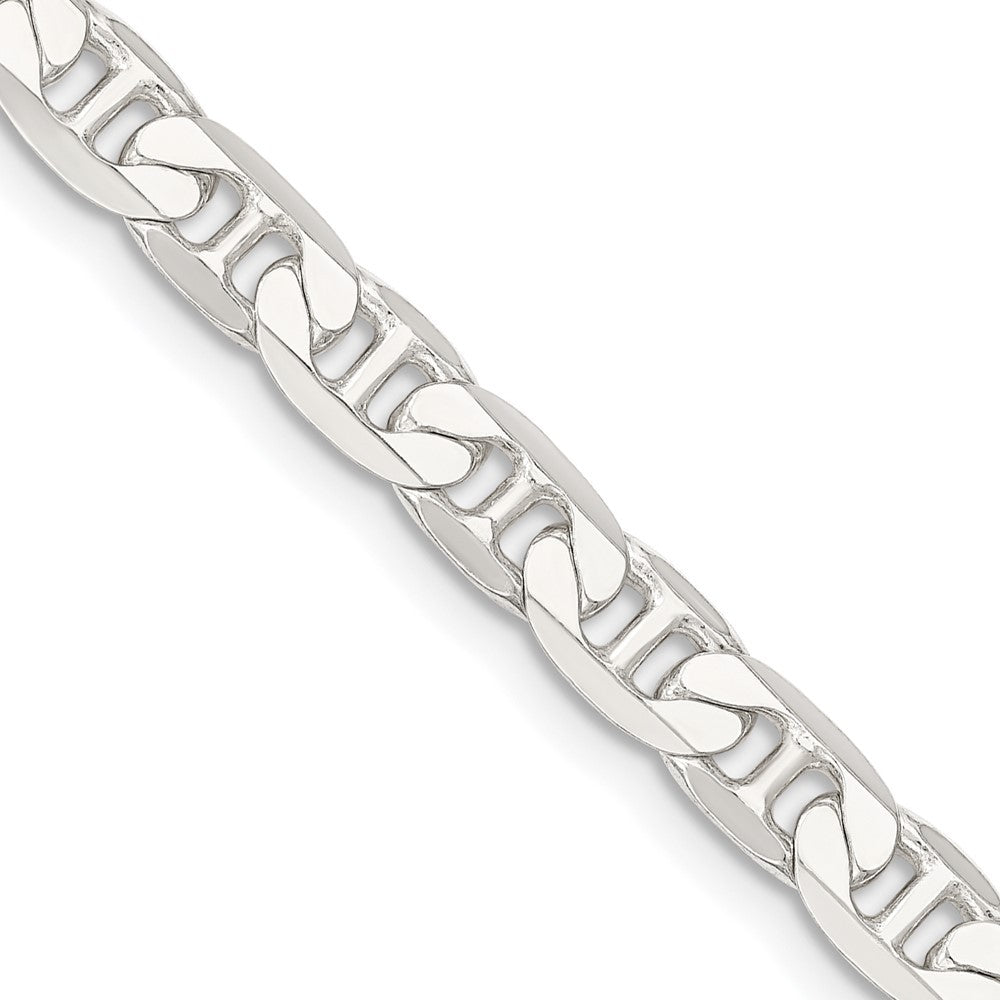 Sterling Silver 7mm Flat Anchor Chain Necklace