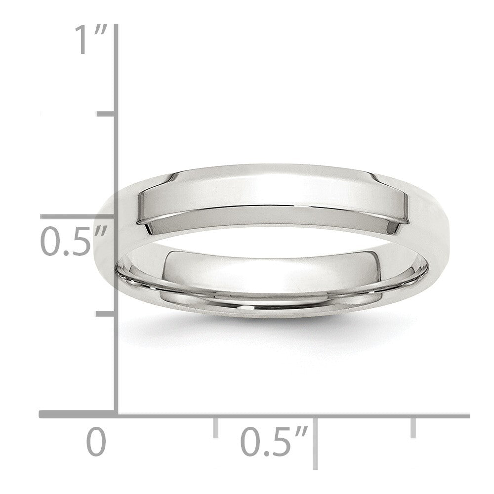 Sterling Silver 4mm Beveled Edge Size 13 Band Ring