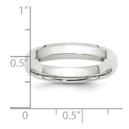 Sterling Silver 4mm Beveled Edge Size 13 Band Ring