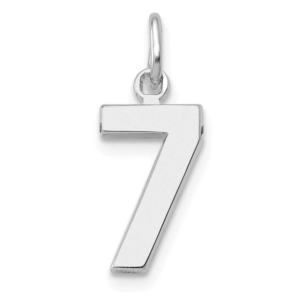 14k White Gold Small Polished Number 7 Charm Pendant