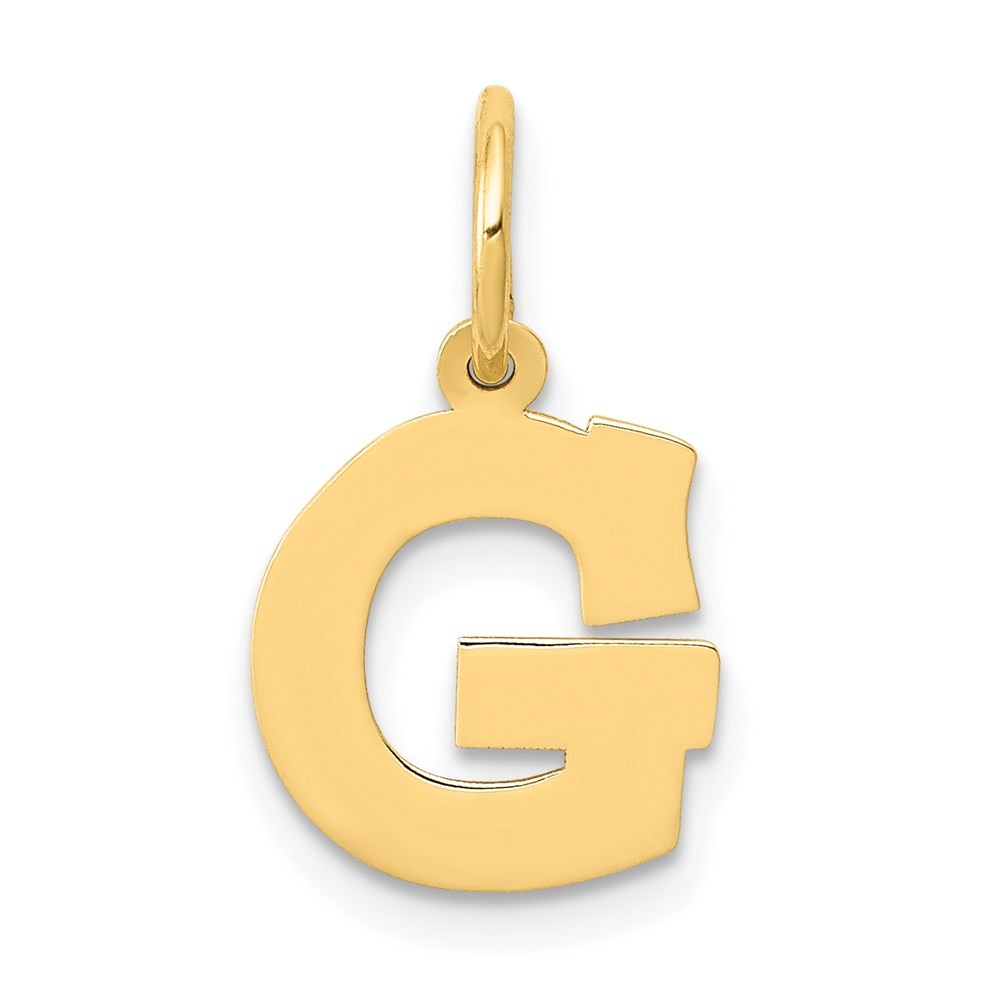 14k Yellow Gold Small Block Letter G Initial Charm Pendant