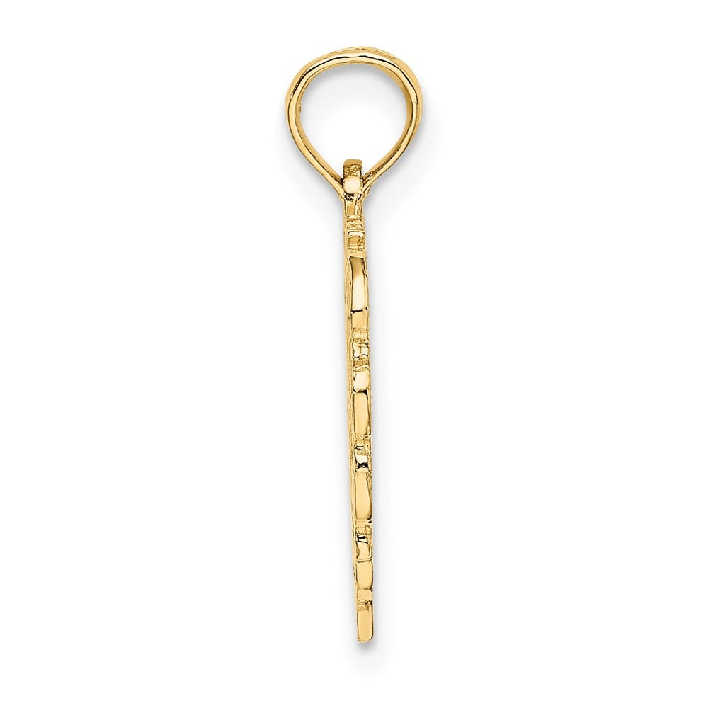 14k Yellow Gold Heart Script Letter C Initial Charm