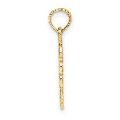 14k Yellow Gold Heart Script Letter C Initial Charm