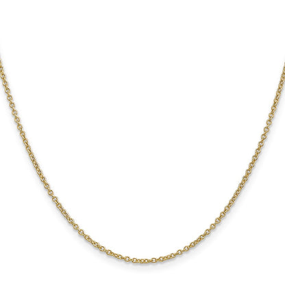 14k Yellow Gold 24 inch 1.4mm Round Open Wide Link Cable Chain Necklace