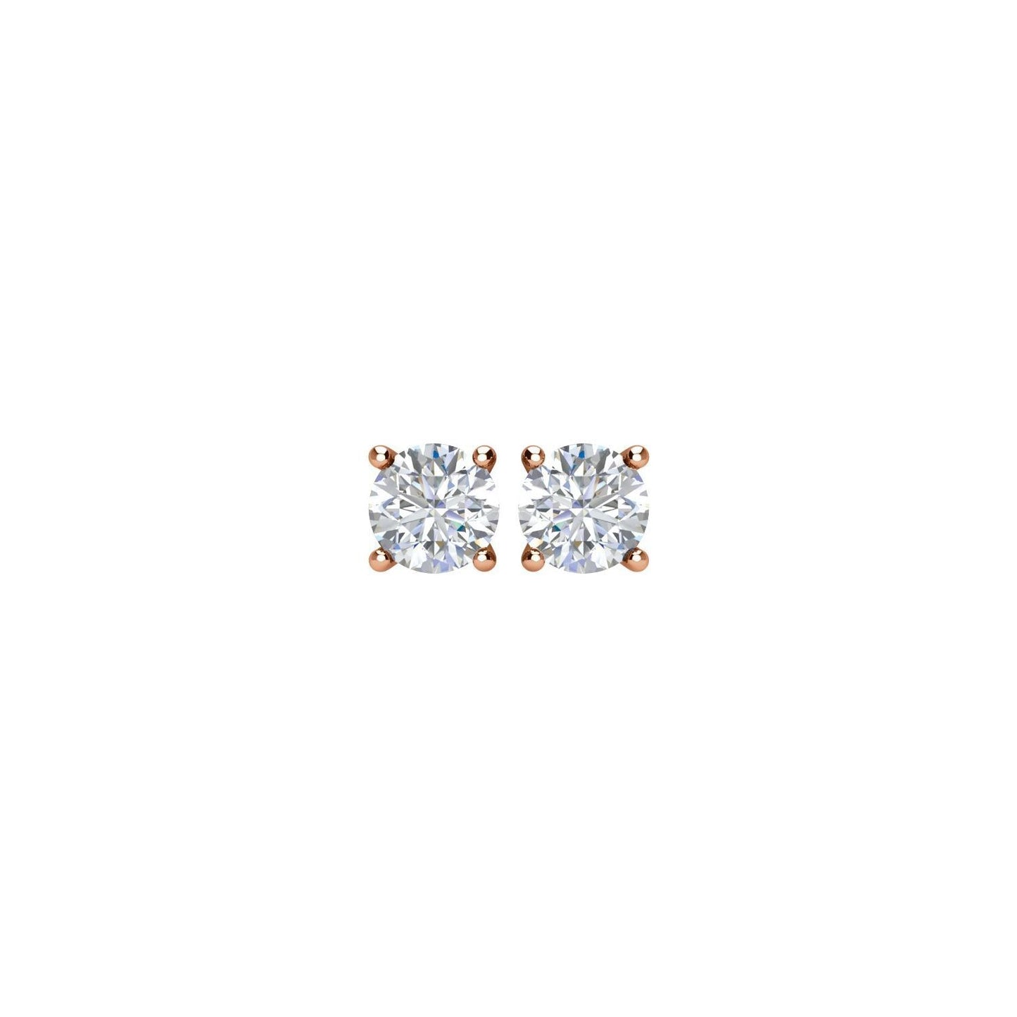 14k Rose Gold 1/3 CTW Natural Diamond Stud Earrings Fine Jewelry for Women