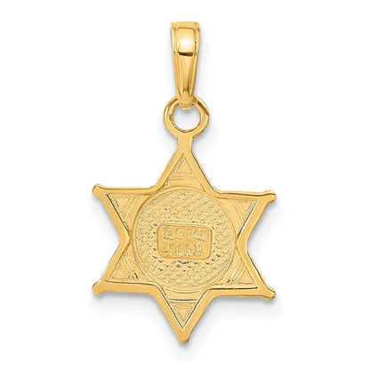 14k Yellow Gold DEPUTY SHERIFF Badge with Bear Pendant for Women