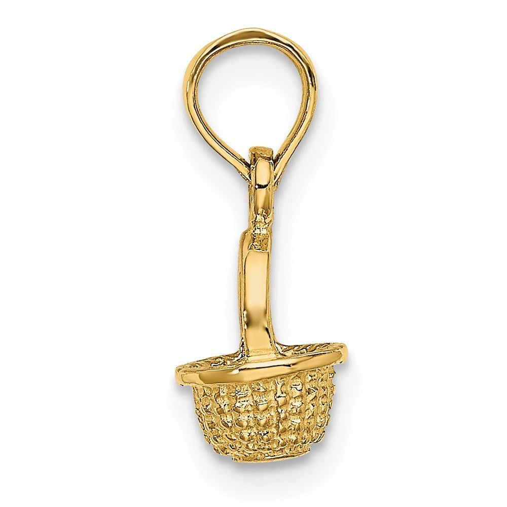 14k Yellow Gold 3-D Mini Basket Charm