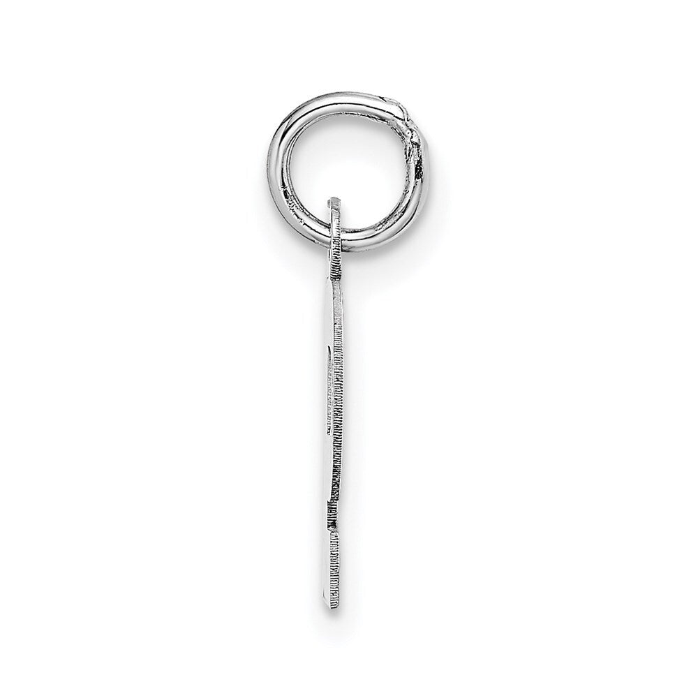 14k White Gold Small Block Letter P Initial Charm Pendant for Women