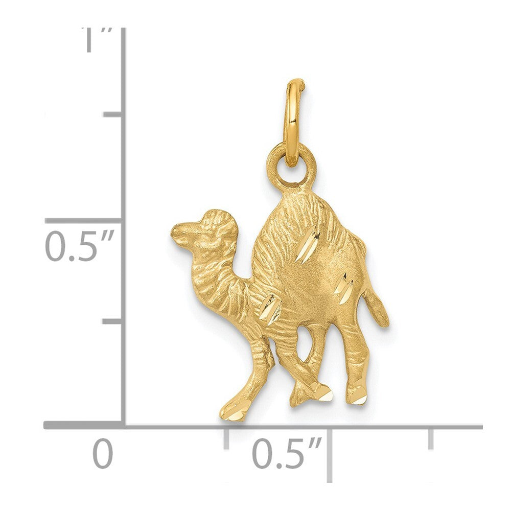 14k Yellow Gold Camel Charm Pendant for Women