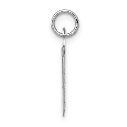 14k White Gold Script Letter W Initial Charm Pendant for Women