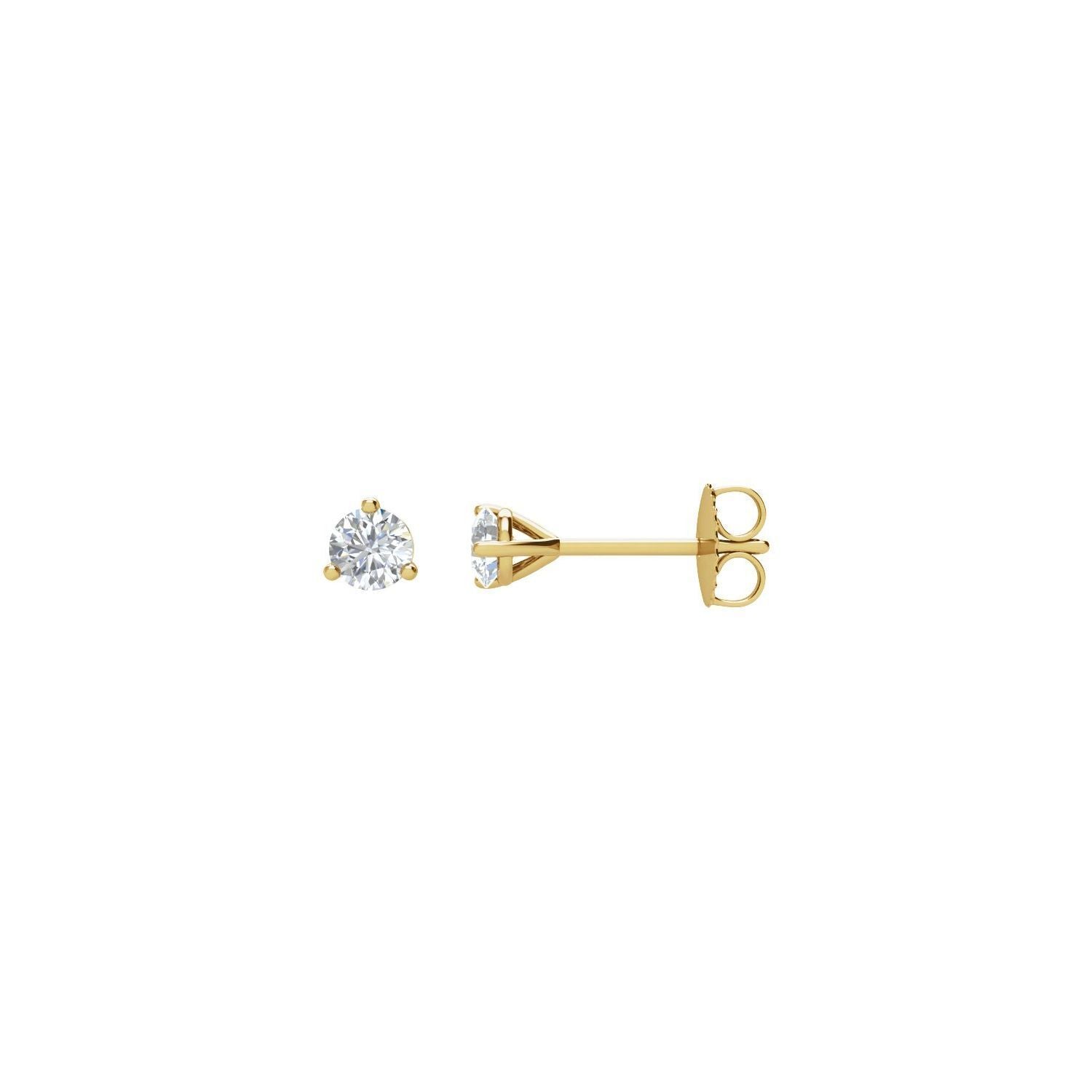 14k Yellow Gold 1/5 CTW Natural Diamond Stud Earrings Fine Jewelry for Women