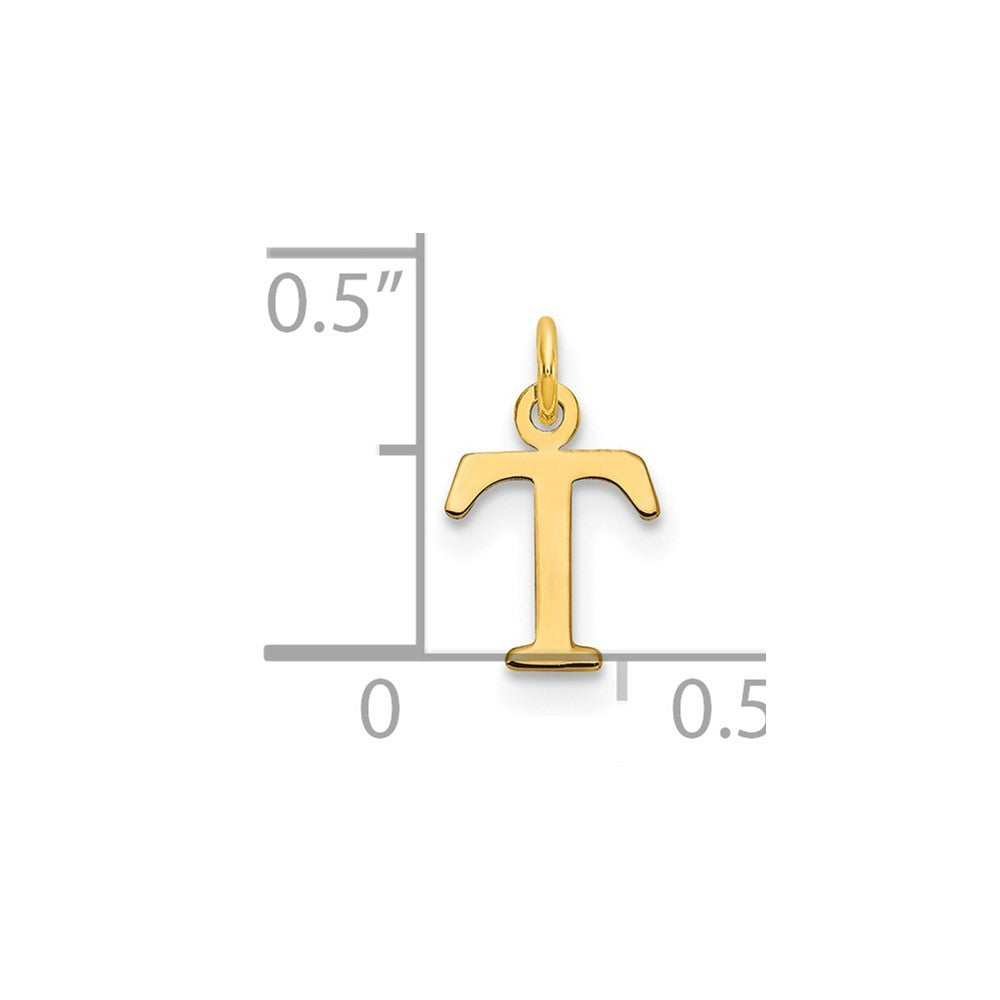 14k Yellow Gold Cutout Letter T Initial Pendant