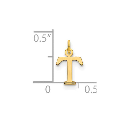 14k Yellow Gold Cutout Letter T Initial Pendant