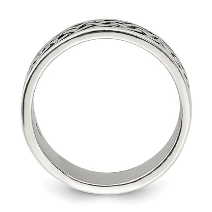 Sterling Silver Weave Design Ring Size 11