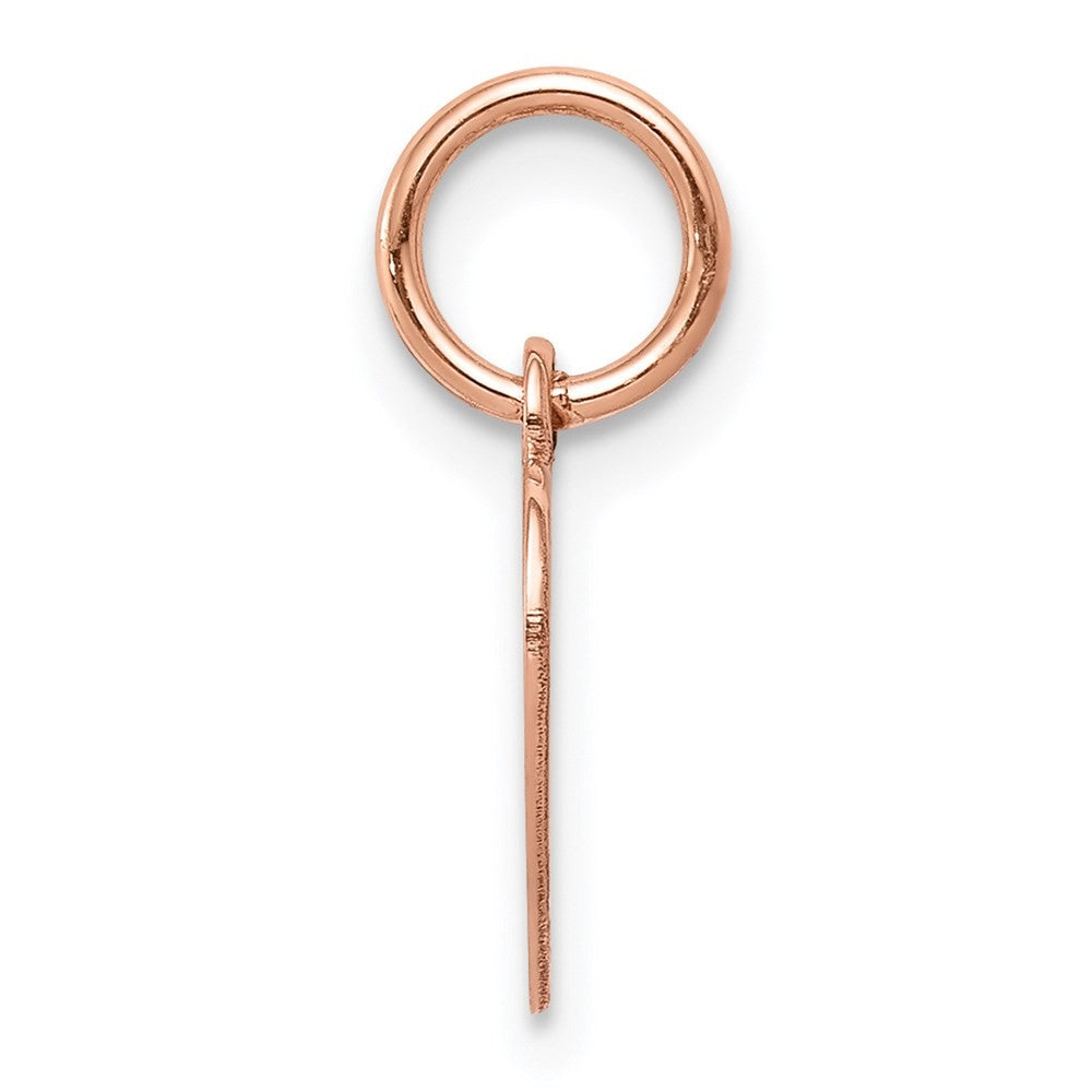 14k Rose Gold Plain .013 Gauge Engraveable Heart Disc Charm Pendant