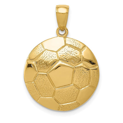 14k Yellow Gold Soccer Ball Pendant for Women