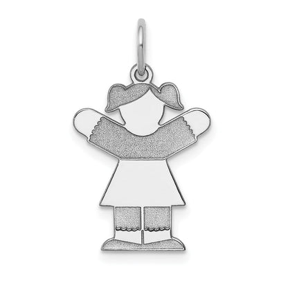 14k White Gold Kid Charm Pendant for Women