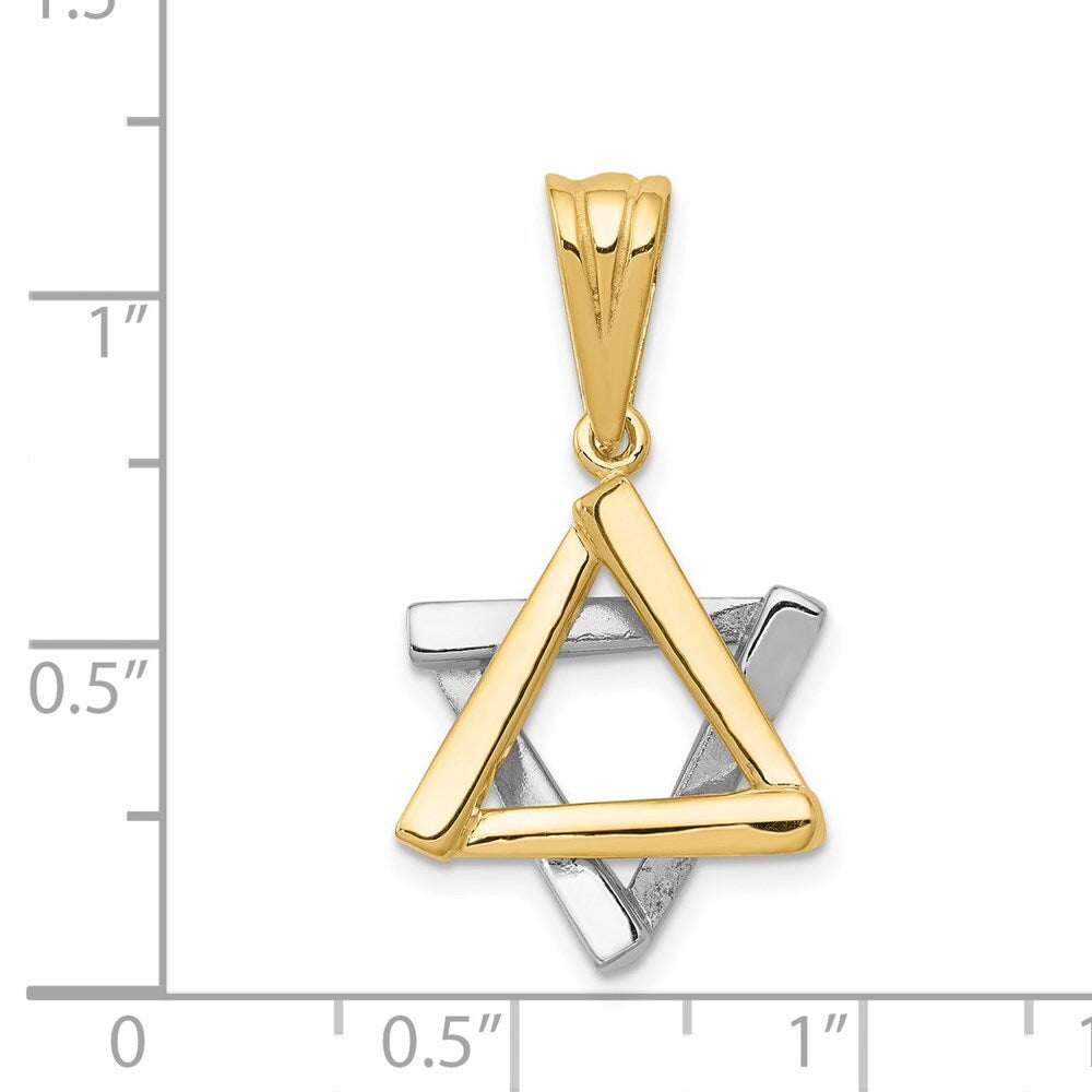 14k Two-tone Gold Star of David Pendant for Women