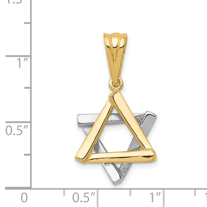 14k Two-tone Gold Star of David Pendant for Women