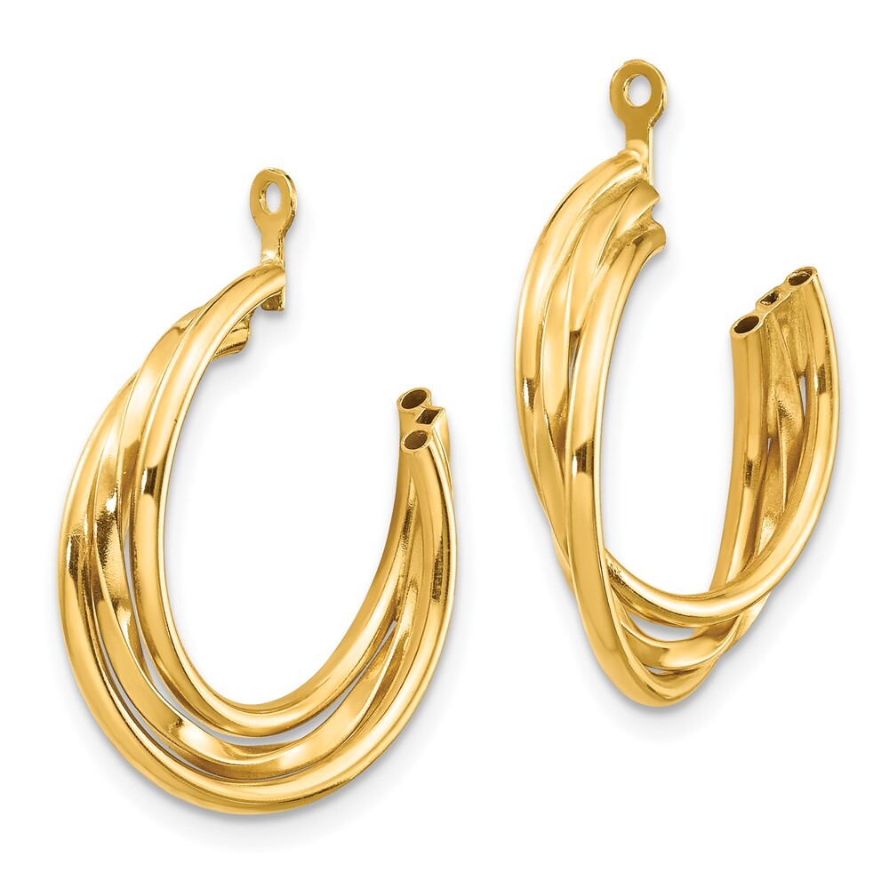 14k Yellow Gold Polished Hoop Earring Jackets Gift for Women