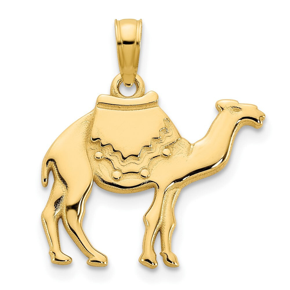 14k Yellow Gold Camel Charm Pendant for Women