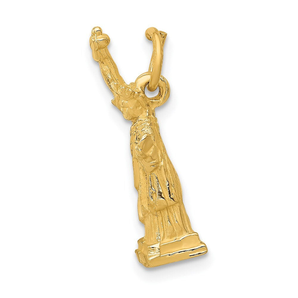 14k Yellow Gold 3D Statue Of Liberty Charm Pendant for Women