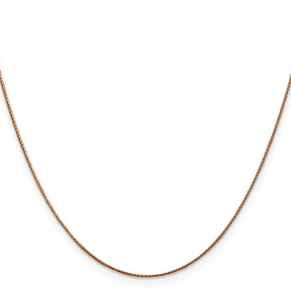 14K Rose Gold 18 inch .85mm Diamond-cut Spiga Chain Necklace