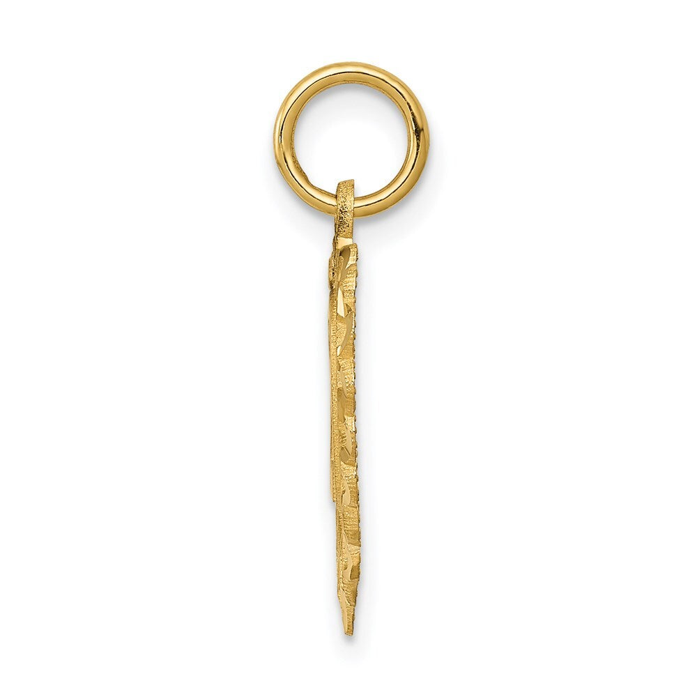 14k Yellow Gold 20 in Heart Charm Pendant for Women
