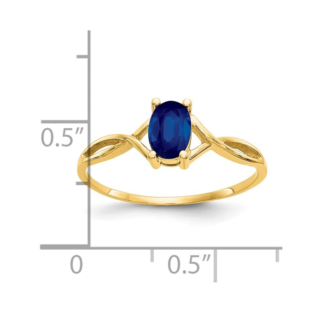 14K Yellow Gold Sapphire Birthstone Ring