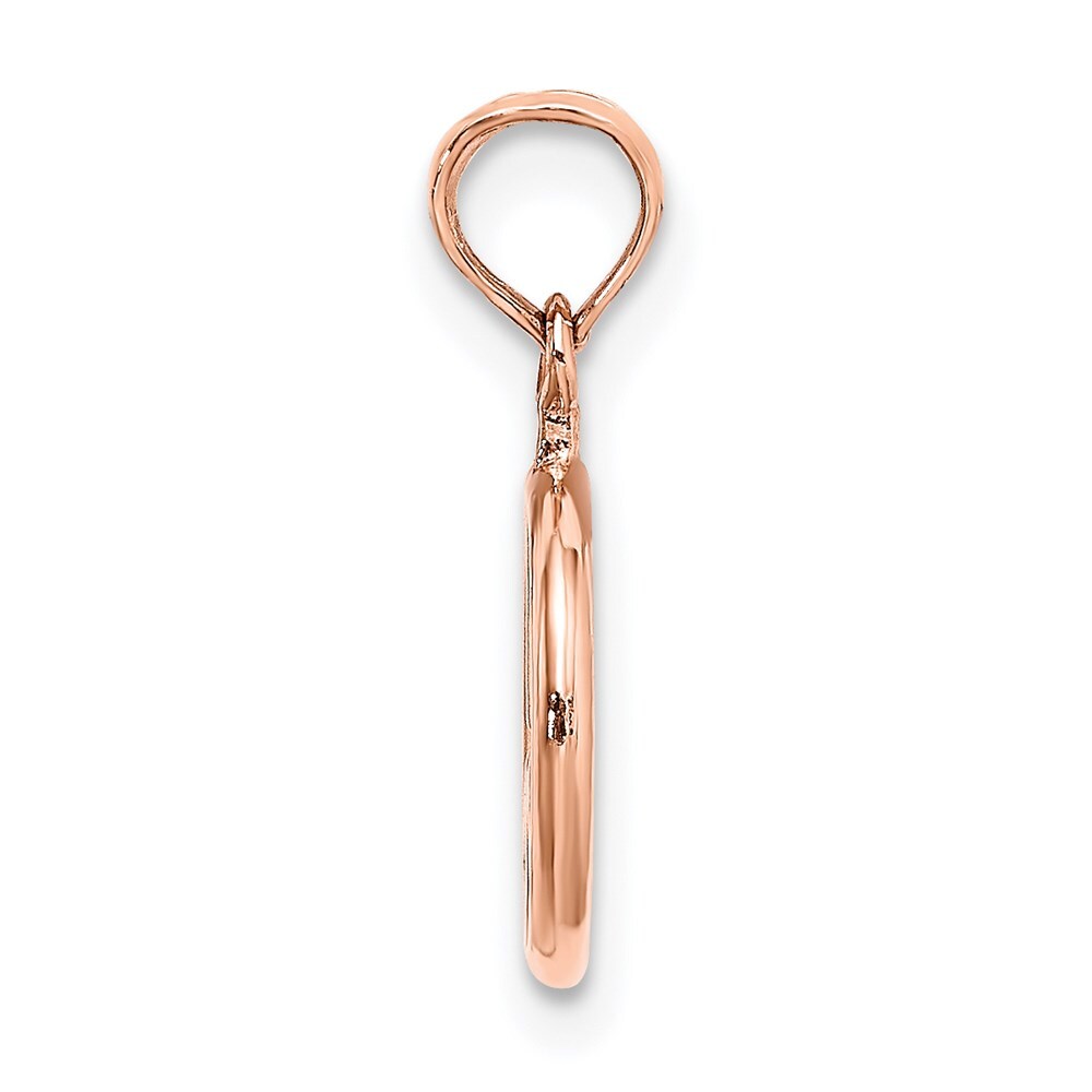 14k Rose Gold 3-D Peace Symbol Charm Pendant for Women