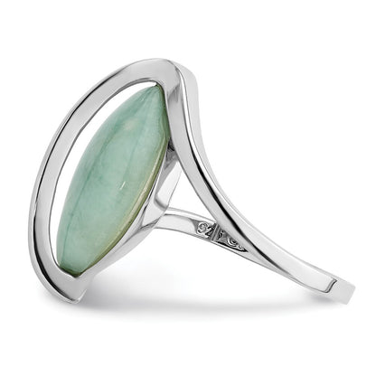 Sterling Silver Rhodium-plated Larimar Twisted Ring Size 7