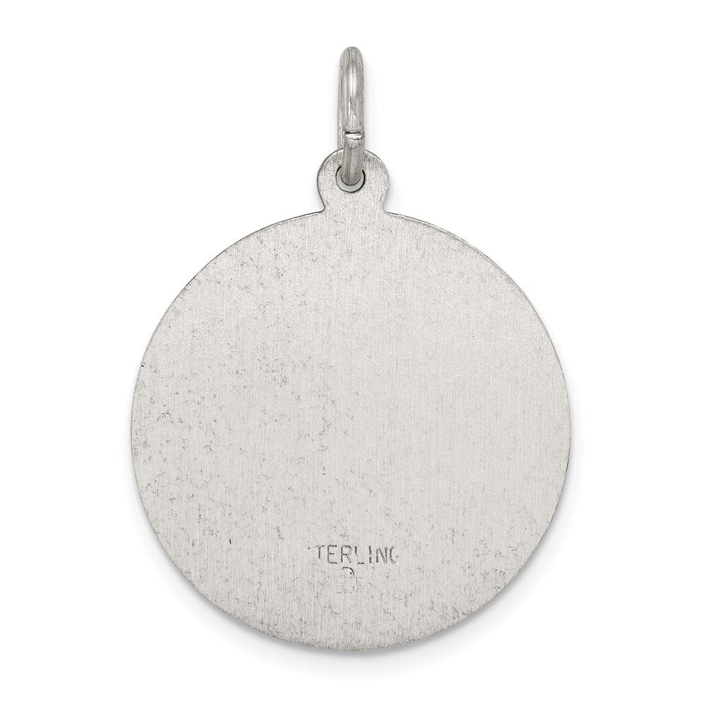 Sterling Silver Antiqued St. Theresa Medal Pendant